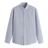 Camisa Masculina em Linho Listrada Kingsmen KM358