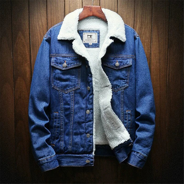 Jaqueta Jeans Masculina Forrada em Lã Kingsmen KM097
