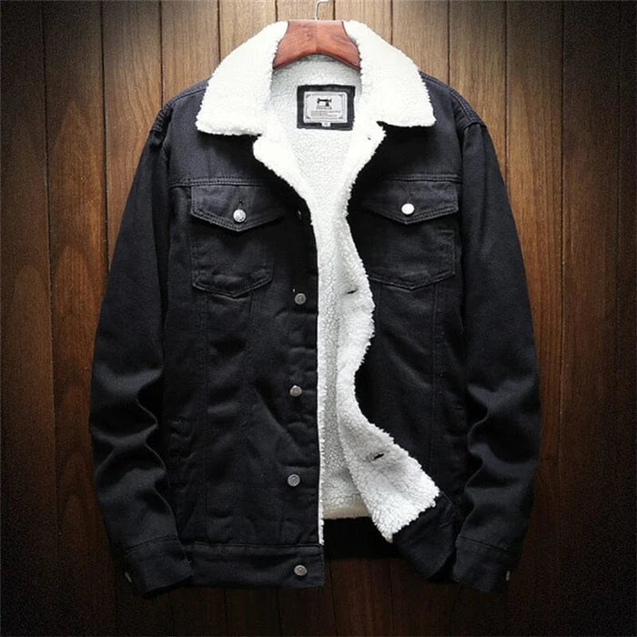 Jaqueta Jeans Masculina Forrada em Lã Kingsmen KM097