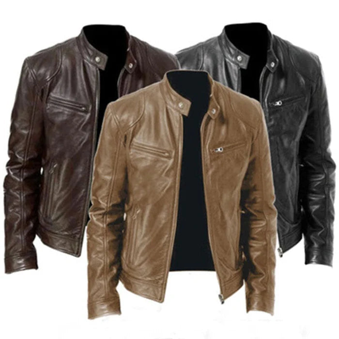 Jaqueta de Couro Masculina Kingsmen KM095