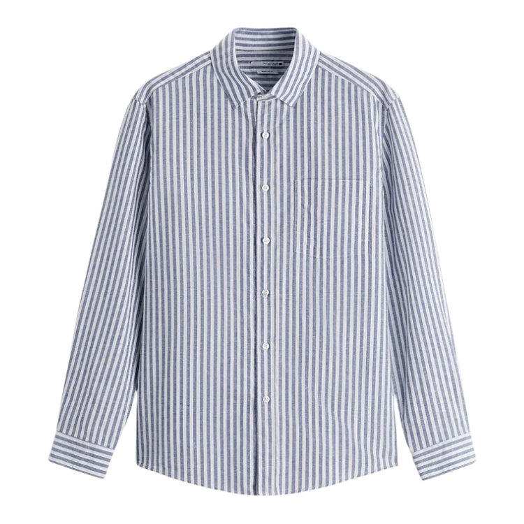 Camisa Masculina em Linho Listrada Kingsmen KM358