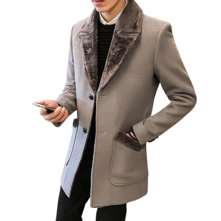 Sobretudo Masculino Com Botões em Lã Kingsmen KM220