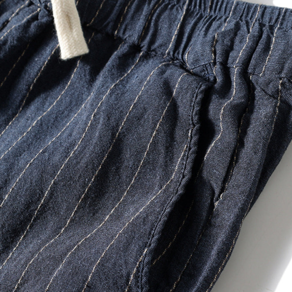 Calça de Linho Listrada Masculina Kngsmen KM008