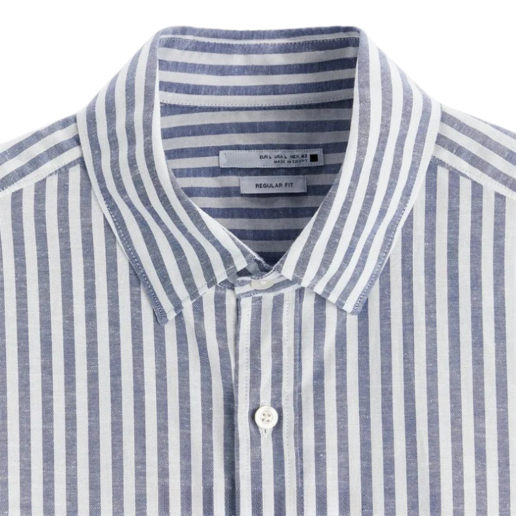 Camisa Masculina em Linho Listrada Kingsmen KM358