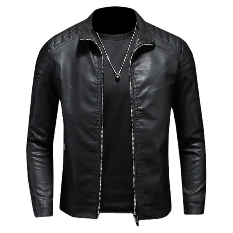 Jaqueta de Couro Motociclista Masculina Kingsmen  KM167