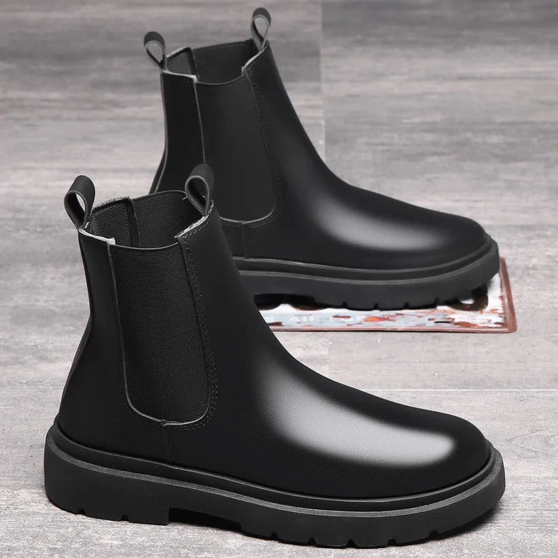 Bota Masculina Chelsea em Couro Kingsmen KM032