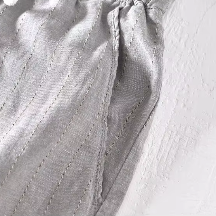 Calça Listrada Masculina em Linho Kingsmen KM382