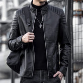 Jaqueta de Couro Motociclista Masculina Kingsmen  KM167