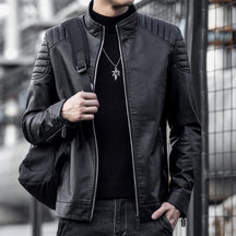 Jaqueta de Couro Motociclista Masculina Kingsmen  KM167