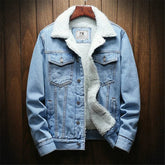 Jaqueta Jeans Masculina Forrada em Lã Kingsmen KM097