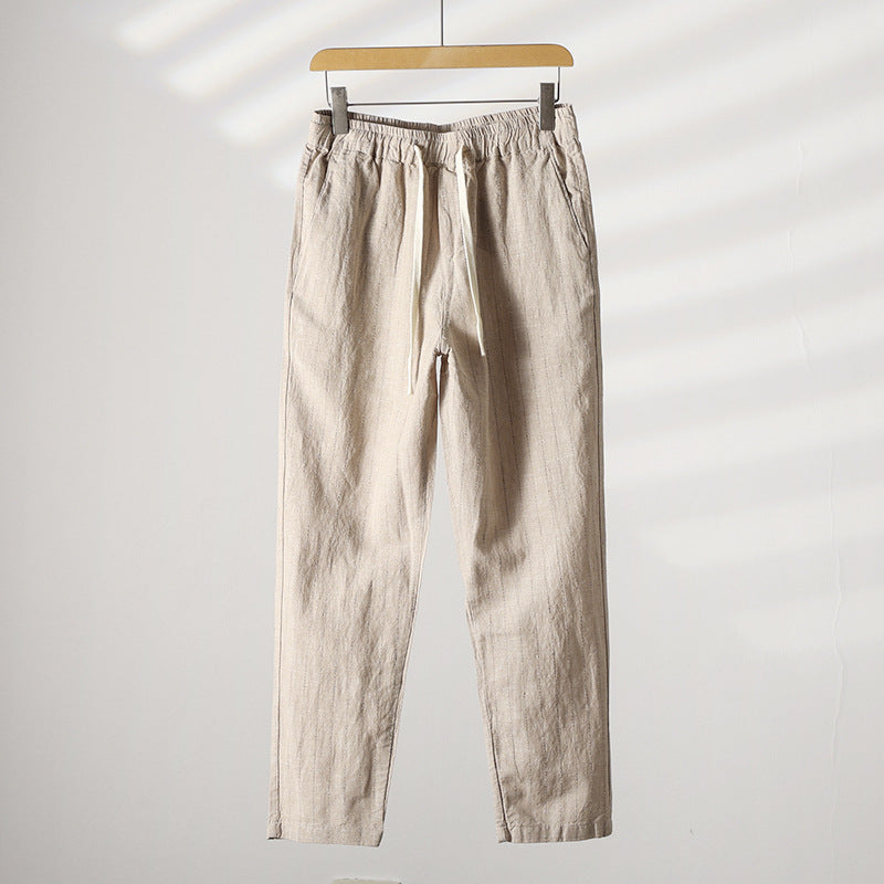 Calça de Linho Listrada Masculina Kngsmen KM008