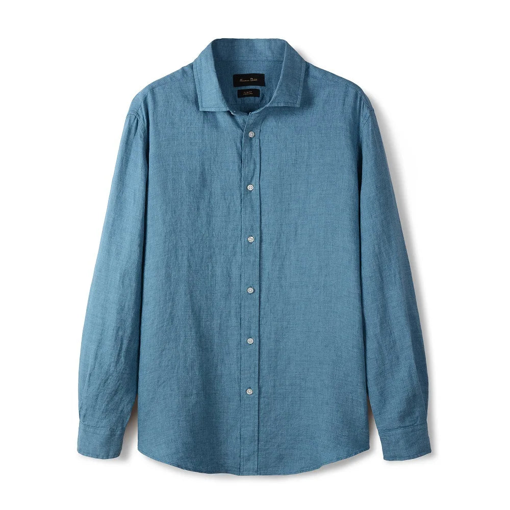 Camisa de Linho Lisa Masculina Kingsmen KM347