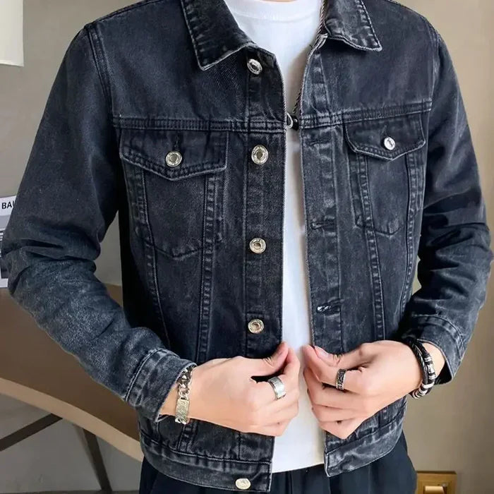 Jaqueta Jeans Masculina com Botões  Kingsmen  KM160