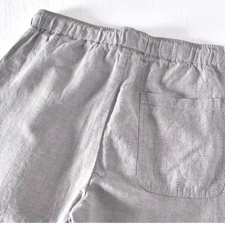 Calça Listrada Masculina em Linho Kingsmen KM382