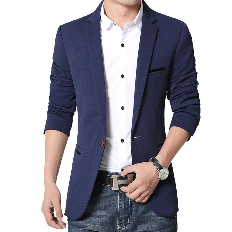 Blazer Masculino Slim Fit em Algodão Kingsmen KM001