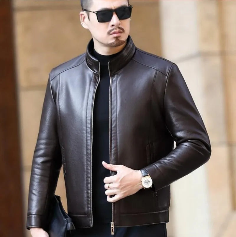 Jaqueta De Couro Masculina Kingsmen KM114