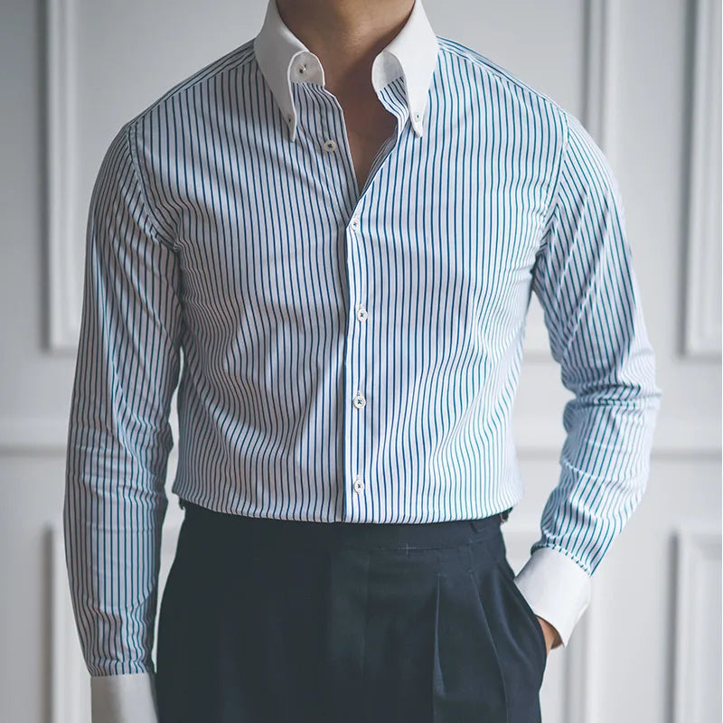 Camisa Social Listrada Masculina Kingsmen KM053