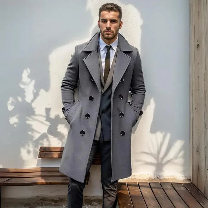 Sobretudo Masculino Longo em Lã Kingsmen KM232