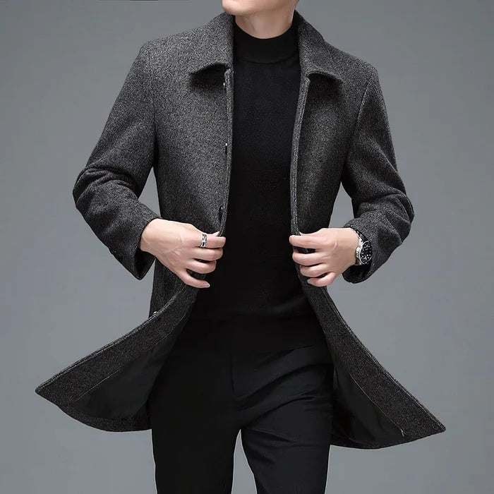 Sobretudo Social Masculino Curto em Lã Kingsmen KM217
