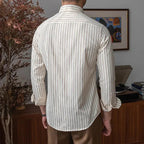 Camisa Social Listrada de Algodão Masculina Kingsmen KM056