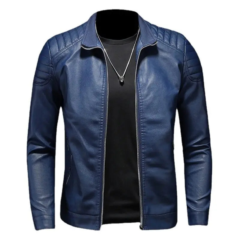 Jaqueta de Couro Motociclista Masculina Kingsmen  KM167
