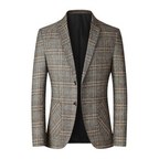 Blazer Masculino em Lã Quadriculado Kingsmen  KM356