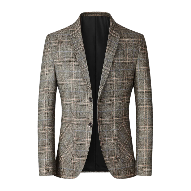 Blazer Masculino em Lã Quadriculado Kingsmen  KM356