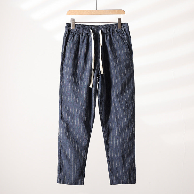 Calça de Linho Listrada Masculina Kngsmen KM008